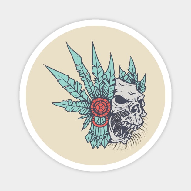 Zombie Outbreak Aztec Skull Warrior Magnet by XOZ